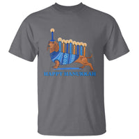 Funny Happy Hanukkah Dachshund Wiener Dog Menorah T Shirt - Wonder Print Shop