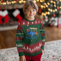 Funny Happy Hanukkah Dachshund Wiener Dog Menorah Ugly Christmas Sweater - Wonder Print Shop