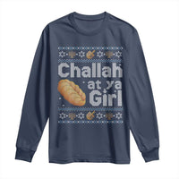 Funny Hanukkah Long Sleeve Shirt Challah At Ya Girl Jewish Holiday
