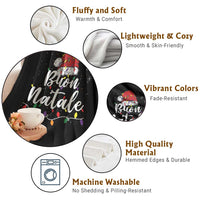 Funny Buon Natale Throw Blanket Italian Christmas Italy Pride Santa Hat - Wonder Print Shop