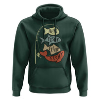 Funny Here Fishy Fishy Retro Fisherman Hoodie