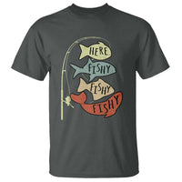 Funny Here Fishy Fishy Retro Fisherman T Shirt - Wonder Print Shop