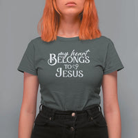 My Heart Belongs To Jesus T Shirt For Women Christian Religious God Valentine's Day