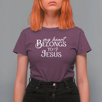 My Heart Belongs To Jesus T Shirt For Women Christian Religious God Valentine's Day