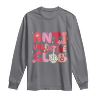 Funny Anti Valentine Club Long Sleeve Shirt Retro Anti Valentine's Day Middle Finger