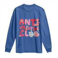 Funny Anti Valentine Club Long Sleeve Shirt Retro Anti Valentine's Day Middle Finger