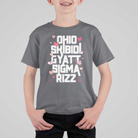 Funny Skibidi Rizz Gyatt Ohio Sigma Valentine's Day T Shirt For Kid