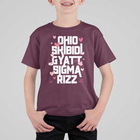 Funny Skibidi Rizz Gyatt Ohio Sigma Valentine's Day T Shirt For Kid