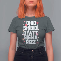 Funny Skibidi Rizz Gyatt Ohio Sigma Valentine's Day T Shirt For Women