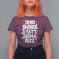 Funny Skibidi Rizz Gyatt Ohio Sigma Valentine's Day T Shirt For Women