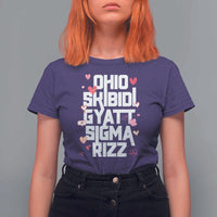 Funny Skibidi Rizz Gyatt Ohio Sigma Valentine's Day T Shirt For Women