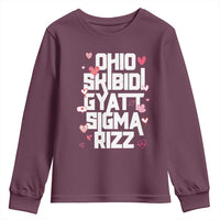 Funny Skibidi Rizz Gyatt Ohio Sigma Valentine's Day Youth Sweatshirt