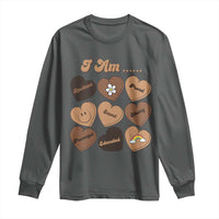 African American Proud Black History Month Long Sleeve Shirt Melanin Hearts