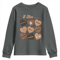 African American Proud Black History Month Youth Sweatshirt Melanin Hearts
