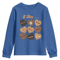 African American Proud Black History Month Youth Sweatshirt Melanin Hearts