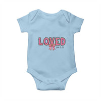 Loved John 3:16 Baby Onesie Christian Religious God Bible Verses Valentine's Day Pink Bow