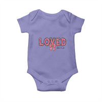 Loved John 3:16 Baby Onesie Christian Religious God Bible Verses Valentine's Day Pink Bow