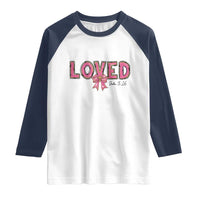 Loved John 3:16 Raglan Shirt Christian Religious God Bible Verses Valentine's Day Pink Bow