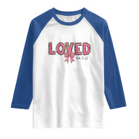 Loved John 3:16 Raglan Shirt Christian Religious God Bible Verses Valentine's Day Pink Bow