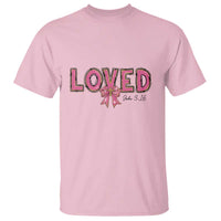 Loved John 3:16 T Shirt Christian Religious God Bible Verses Valentine's Day Pink Bow