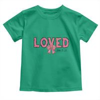 Loved John 3:16 Toddler T Shirt Christian Religious God Bible Verses Valentine's Day Pink Bow