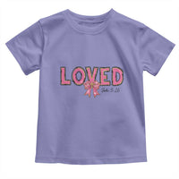 Loved John 3:16 Toddler T Shirt Christian Religious God Bible Verses Valentine's Day Pink Bow