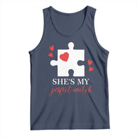 Funny She's My Perfect Match Valentine's Day Couple Matching Tank Top