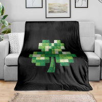 Funny St Patricks Day Shamrock Building Blocks Bricks Throw Blanket