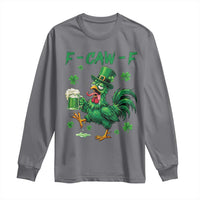 Funny F Caw F Chicken St Patricks Day Long Sleeve Shirt Irish Beer Drinking Shamrock Print