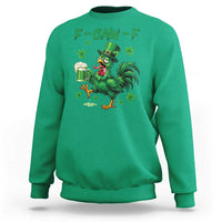 Funny F Caw F Chicken St Patricks Day Sweatshirt Irish Beer Drinking Shamrock Print