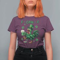 Funny F Caw F Chicken St Patricks Day T Shirt For Women Irish Beer Drinking Shamrock Print
