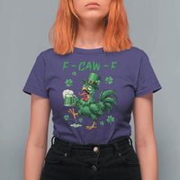 Funny F Caw F Chicken St Patricks Day T Shirt For Women Irish Beer Drinking Shamrock Print