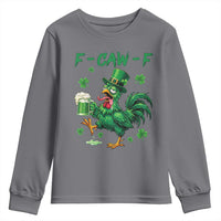 Funny F Caw F Chicken St Patricks Day Youth Sweatshirt Irish Beer Drinking Shamrock Print