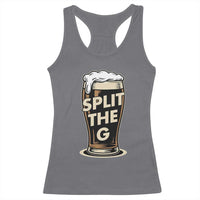 Funny Irish Beer Slit The G Racerback Tank Top Stout Beer Drinking Lover