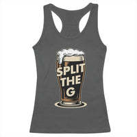 Funny Irish Beer Slit The G Racerback Tank Top Stout Beer Drinking Lover