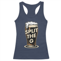 Funny Irish Beer Slit The G Racerback Tank Top Stout Beer Drinking Lover