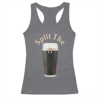 Funny Irish Beer Split The G Racerback Tank Top St Patricks Day Stout Beer Drinking Day