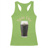 Funny Irish Beer Split The G Racerback Tank Top St Patricks Day Stout Beer Drinking Day