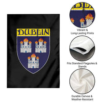 Dublin Ireland Garden Flag The Coat of Arms of Dublin Three Burning Castles