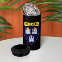 Dublin Ireland 4 in 1 Can Cooler Tumbler The Coat of Arms of Dublin Three Burning Castles