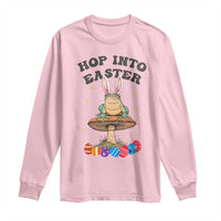 Funny Hop Into Easter Long Sleeve Shirt Easter Day Frog Bunny Egg