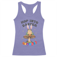 Funny Hop Into Easter Racerback Tank Top Easter Day Frog Bunny Egg