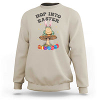Funny Hop Into Easter Sweatshirt Easter Day Frog Bunny Egg