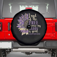 Military Child Month Spare Tire Cover Land Of The Free Because My Daddy Is Great Purple Sunflower