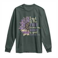 Military Child Month Long Sleeve Shirt Land Of The Free Because My Daddy Is Great Purple Sunflower