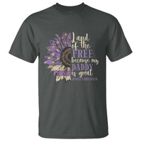 Military Child Month T Shirt Land Of The Free Because My Daddy Is Great Purple Sunflower