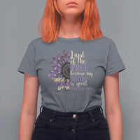 Military Child Month T Shirt For Women Land Of The Free Because My Daddy Is Great Purple Sunflower