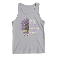 Military Child Month Tank Top Land Of The Free Because My Daddy Is Great Purple Sunflower