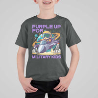 Purple Up For Military Kids T Shirt For Kid Military Child Month Astronaut Fights