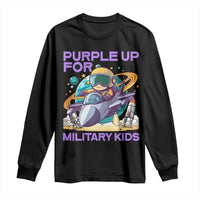 Purple Up For Military Kids Long Sleeve Shirt Military Child Month Astronaut Fights